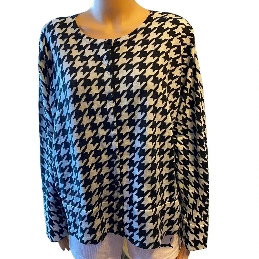 Liz Claiborne Cotton Nylon Blend Button Up Sweater Cardigan Women Plus Size 1X